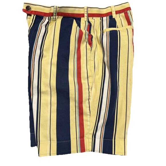 LoudMouth Golf The Hamptons Striped Shorts Size 34 Yellow Fun Preppy Retail $75 - Picture 4 of 12